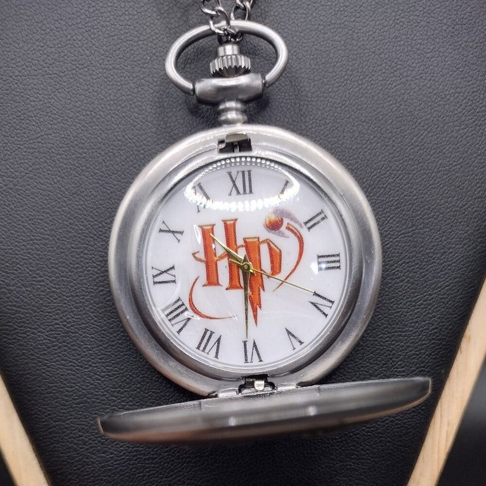 Silver Harry Potter Pocket Watch Hogwarts Cosplay Birthday Christmas Gift - NEW!